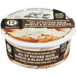 Rawesome Fromage à la crème de noix de cajou non laitier ail et poivre noir 227 g, 3,87 $/100g