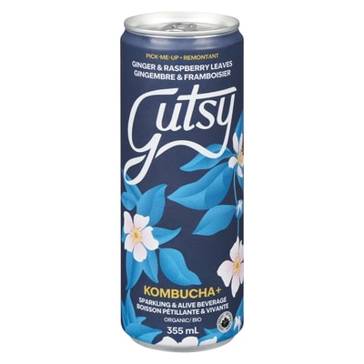 Gusty Kombucha Kombucha Pick-Me-Up, Ginger & Raspberry Bush 355 ml, $1.21/100ml