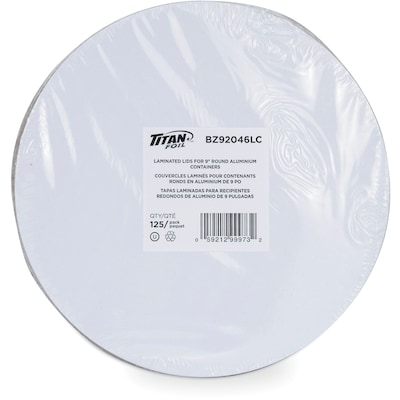 null Laminated Lids for 9" Round Aluminum Containers 125/Pack 125 ea, $0.10/1ea