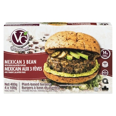 VG Gourmet   Mexican 3-Bean Burgers 400 g, $2.75/100g