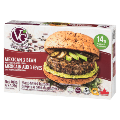 Mexican 3-Bean Burgers