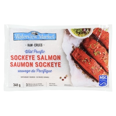 Waterview Market Wild Pacific Sockeye Salmon Raw 340 g, $3.23/100g