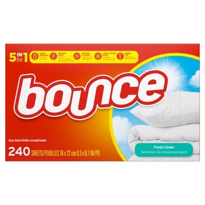 Bounce Fabric Softener Sheets, Fresh Linen Scent, 240 Count 240 ea, $0.06/1ea