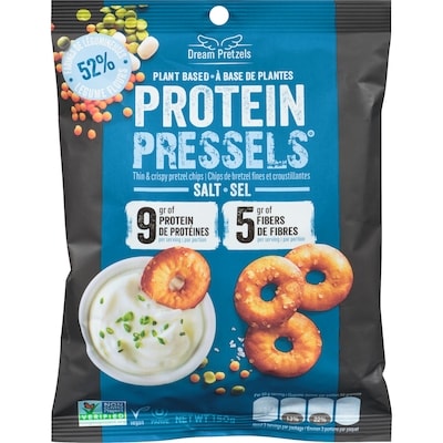 Dream Pretzels Protein Pressels Thin & Crispy Pretzel Chips Salt 150 g, $3.99/100g
