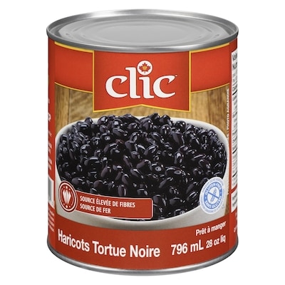 Clic Haricots tortue noire 796 ml, 0,31 $/100ml