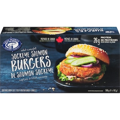 True North Wild-Caught Sockeye Salmon Burgers 568 g, $2.46/100g