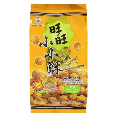 Want Want Les gâteaux de riz doré goût original 160 g, 3,43 $/100g
