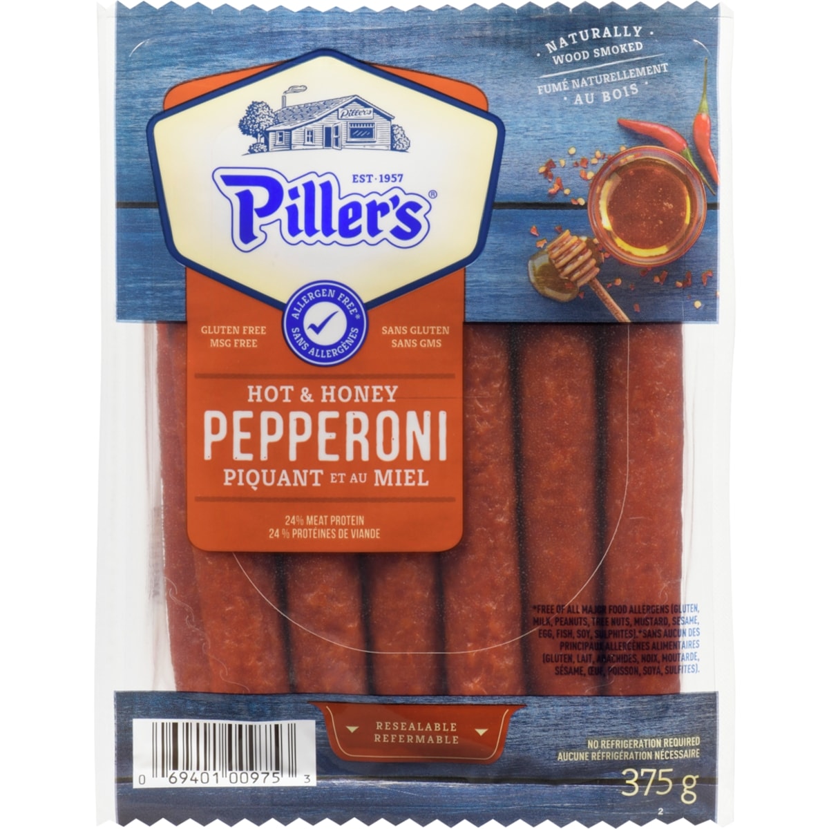 Pillers Hot & Honey Pepperoni 375 g, $3.20/100g