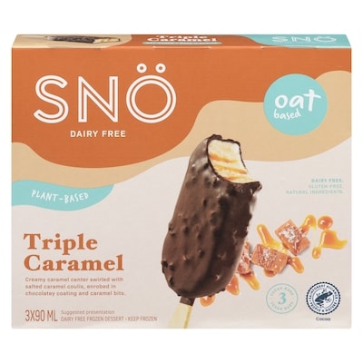 SNO Dairy Free Frozen Dessert Triple Caramel 90 ml, $11.10/100ml