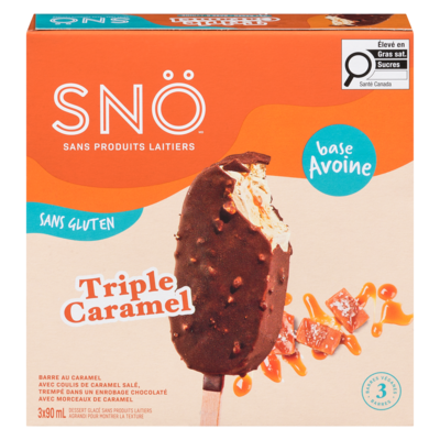 SNO Dessert glacé sans produit laitier triple caramel 90 ml, 10,54 $/100ml
