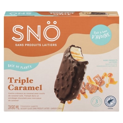 SNO Dessert glacé sans produit laitier triple caramel 90 ml, 9,44 $/100ml