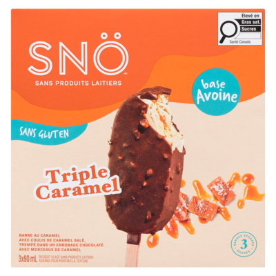 Dessert glacé sans produit laitier triple caramel
