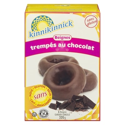 Kinnikinnick Beignes trempés au chocolat 320 g, 2,50 $/100g