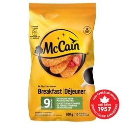 McCain 9 Minute No Flip Savoury Herb Potato Patties 600 g, $0.50/100g