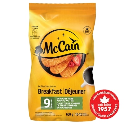 McCain  9 Minute No Flip Savoury Herb Potato Patties 600 g, $0.92/100g