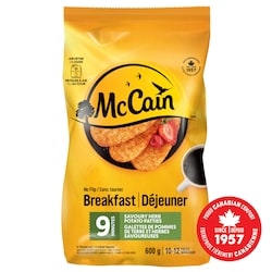 McCain Galettes de pommes de terre et herbes savoureuses 9 minutes Sans tourner 600 g, 0,50 $/100g