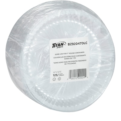 null Dome Lids for Foil 7" Rounds 125/Pack 125 ea, $0.08/1ea