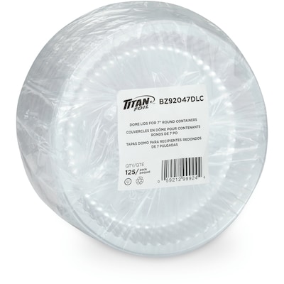 null Couvercles en dome pour contenants en aluminium ronds de 7" 125/Pqt 125 ea, 0,08 $/1ch