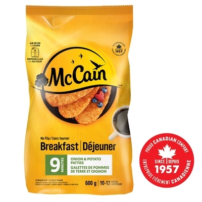McCain 9 Minute No Flip Onion & Potato Patties 600 g, $0.50/100g
