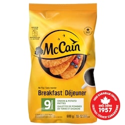 McCain Galettes de pommes de terre et oignon 9 minutes Sans tourner 600 g, 0,50 $/100g