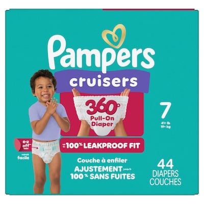 Pampers Couches Cruisers 360°, taille 7, 44 unités 44 ea, 0,77 $/1ch