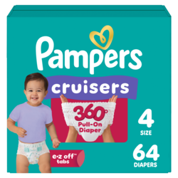 Diapers - Cruisers 360° - Size 4, 64 Count