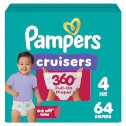 Pampers Couches Cruisers 360°, taille 4, 64 unités 64 ea, 0,53 $/1ch