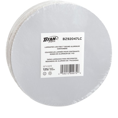 null Couvercles lamines pour contenants ronds en aluminium de 7" 125 ea, 0,07 $/1ch