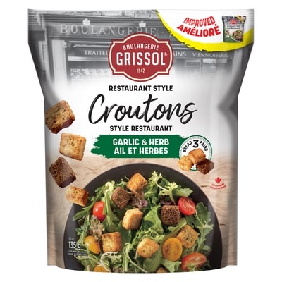 Grissol Boulangerie Grissol Restaurant Style Croutons Garlic & Herb 135 g, $2.21/100g