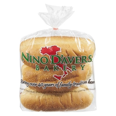 Nino D'aversa Sesame Seed Bun 6x88.0 g, $1.13/100g