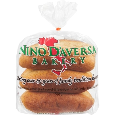 Nino D'aversa Whole Wheat Bun 6x88.0 g, $1.13/100g