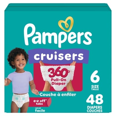 Pampers Couches Cruisers 360, taille 6, 48 couches 48 ea, 0,71 $/1ch