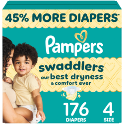 Pampers Diapers Swaddlers for Active Baby Size 4 176 ea, $0.32/1ea