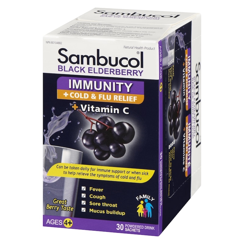 Immunity + Cold & Flu Relief + Vitamin C Black Elderberry Ages 4+