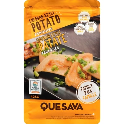 Quesava  Perogies Cheddar Style Potato Family Pack 425 g, $2.82/100g