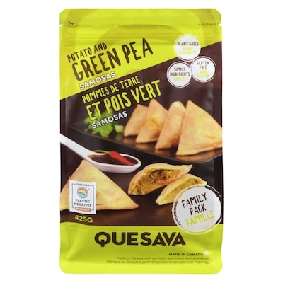 Quesava  Samosas Potato And Green Pea Family Pack 425 g, $2.82/100g