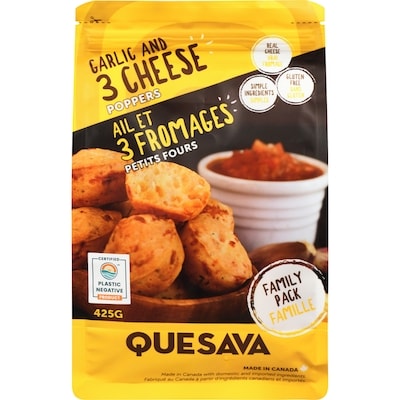 Quesava  Poppers Garlic And 3 Cheese Family Pack 425 g, $2.82/100g