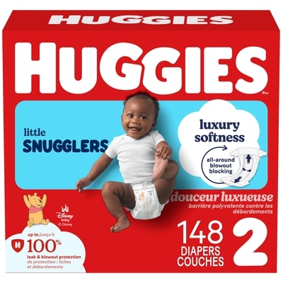 Huggies Little Snugglers Baby Diapers, Size 2 (12-18 lbs), 148 Ct 148 ea, $0.33/1ea