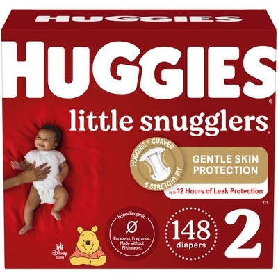Huggies Little Snugglers Baby Diapers, Size 2 (12-18 lbs), 148 Ct 148 ea, $0.30/1ea