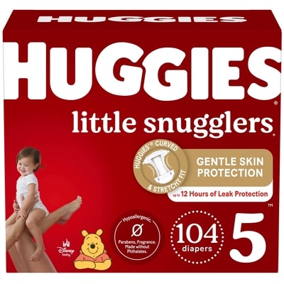 Huggies Little Snugglers Baby Diapers, Size 5 (27+ lbs), 104 Ct 104 ea, $0.32/1ea