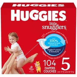 Little Snugglers Baby Diapers, Size 5 (27+ lbs), 104 Ct