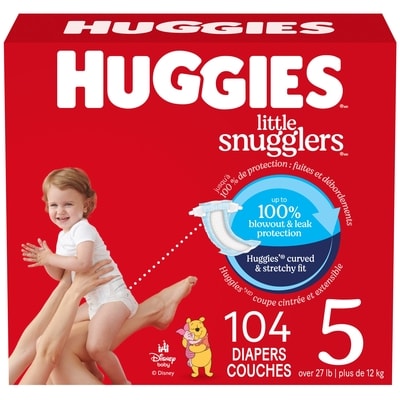 Huggies Little Snugglers Baby Diapers, Size 5 (27+ lbs), 104 Ct 104 ea, $0.34/1ea