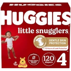 Little Snugglers Baby Diapers, Size 4 (22-37 lbs), 120 Ct