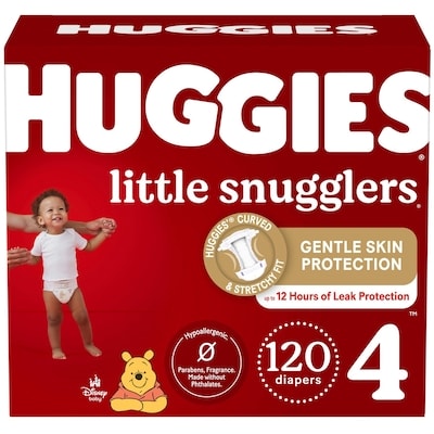 Huggies Little Snugglers Baby Diapers, Size 4 (22-37 lbs), 120 Ct 120 ea, $0.37/1ea