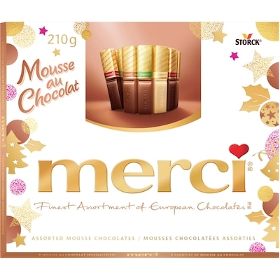 merci Finest Selections of European Chocolates Mousse au chocolat 210 g, $4.28/100g