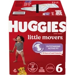 Huggies Couches pour bébés Little Movers, taille 6 (35 livres et plus), 84 couches 84 ea, 0,50 $/1ch