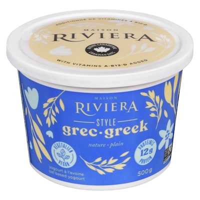 Riviera Végétal à l'avoine grec style nature 500 g, 1,50 $/100g