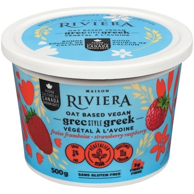 Riviera Oat-based Greek Strawberry Raspberry 500 g, $1.50/100g
