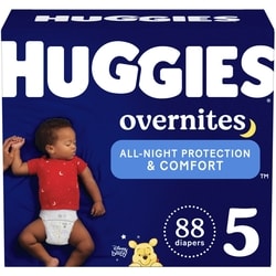 Overnites Nighttime Baby Diapers, Size 5 (27+ lbs), 88 Ct