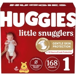 Huggies Little Snugglers Baby Diapers, Size 1 (8-14 lbs), 168 Ct 168 ea, $0.25/1ea